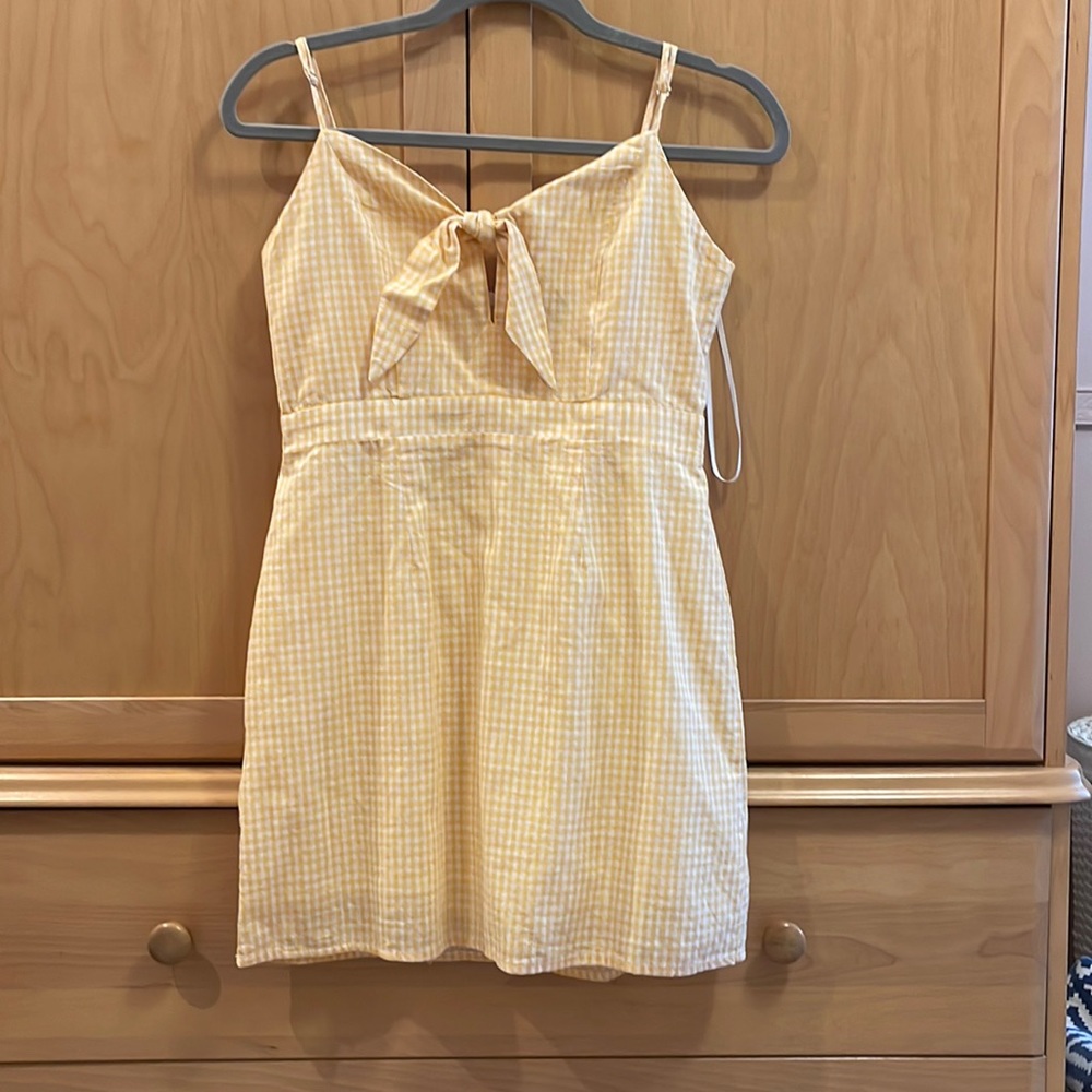 Yellow plaid sundress